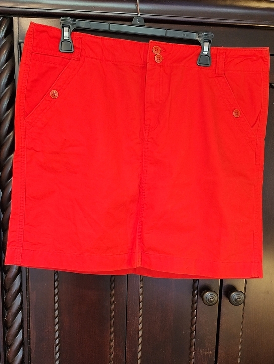 Tommy Hilfiger Dresses & Skirts - Tommy Hilfilger Bright Red-Orange Button-Front Skirt